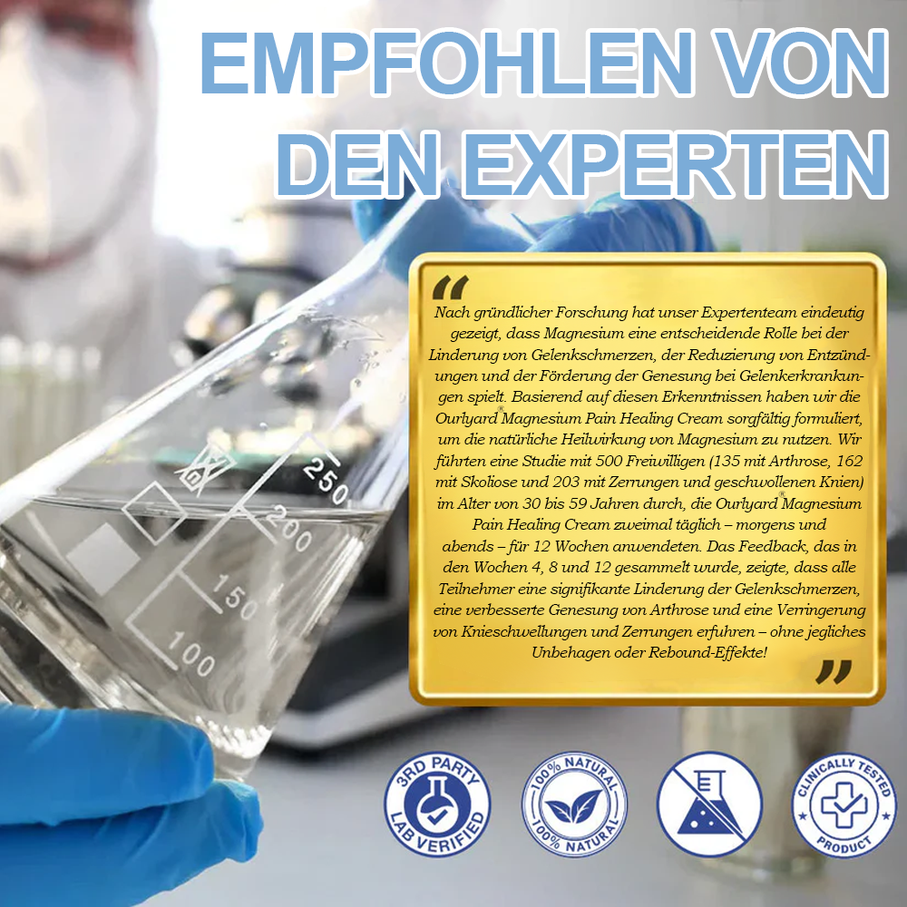✅Offizieller Store: Ourlyard® Magnesium Schmerzheilende Knochencreme (Behandlung für Arthritis, Neuropathie, rheumatische Erkrankungen, Muskelkrämpfe, Zuckungen und Sportverletzungen