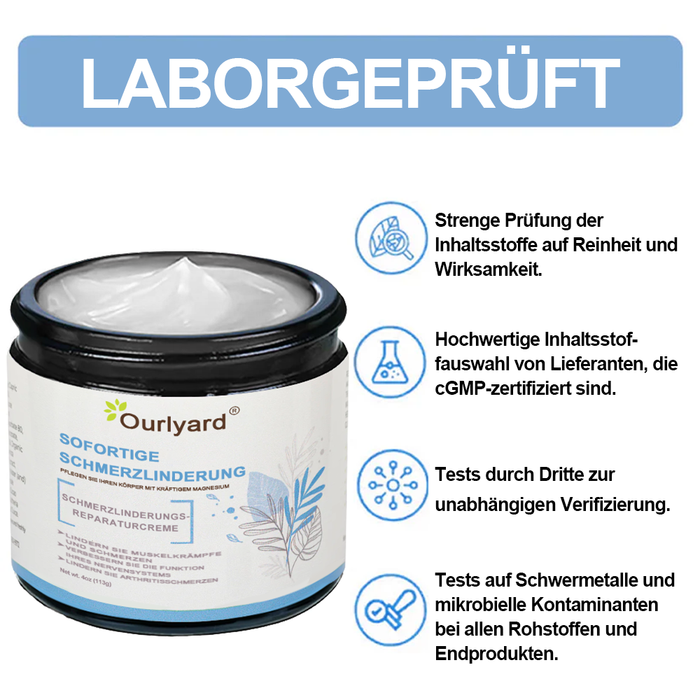 ✅Offizieller Store: Ourlyard® Magnesium Schmerzheilende Knochencreme (Behandlung für Arthritis, Neuropathie, rheumatische Erkrankungen, Muskelkrämpfe, Zuckungen und Sportverletzungen