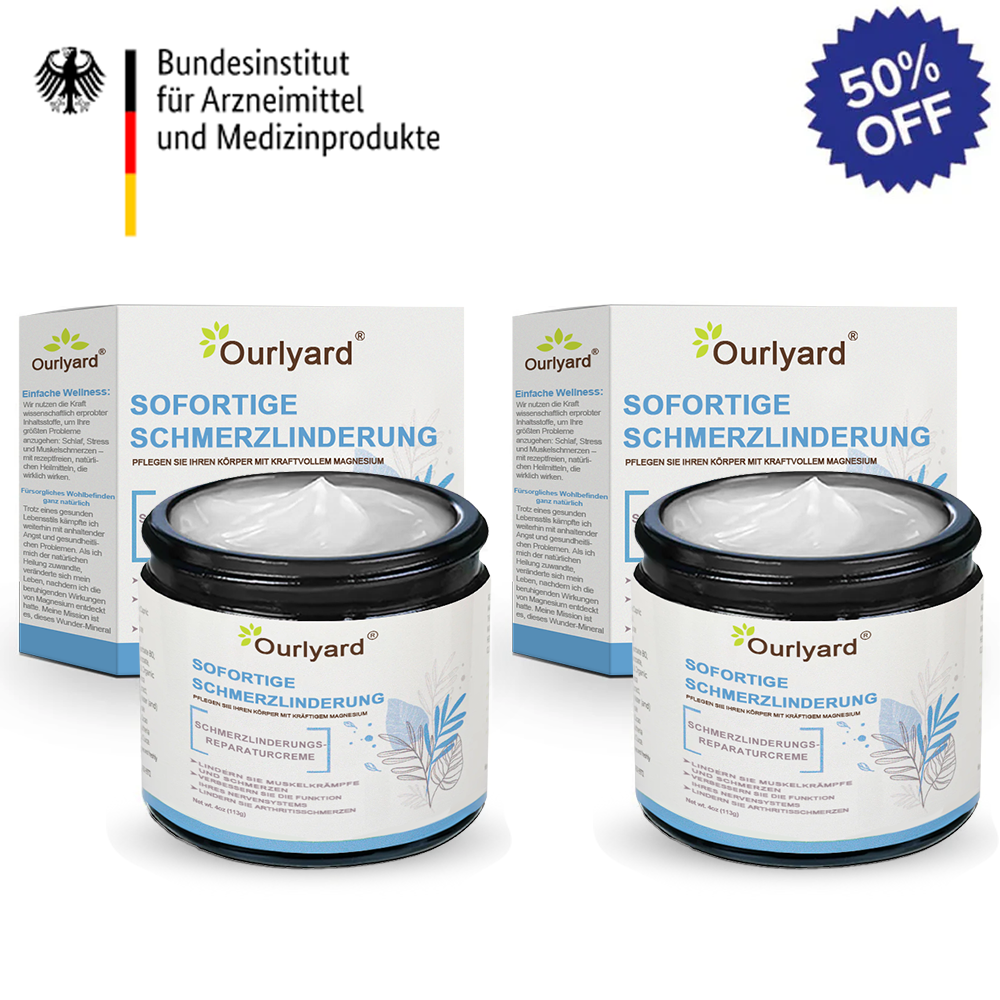 ✅Offizieller Store: Ourlyard® Magnesium Schmerzheilende Knochencreme (Behandlung für Arthritis, Neuropathie, rheumatische Erkrankungen, Muskelkrämpfe, Zuckungen und Sportverletzungen